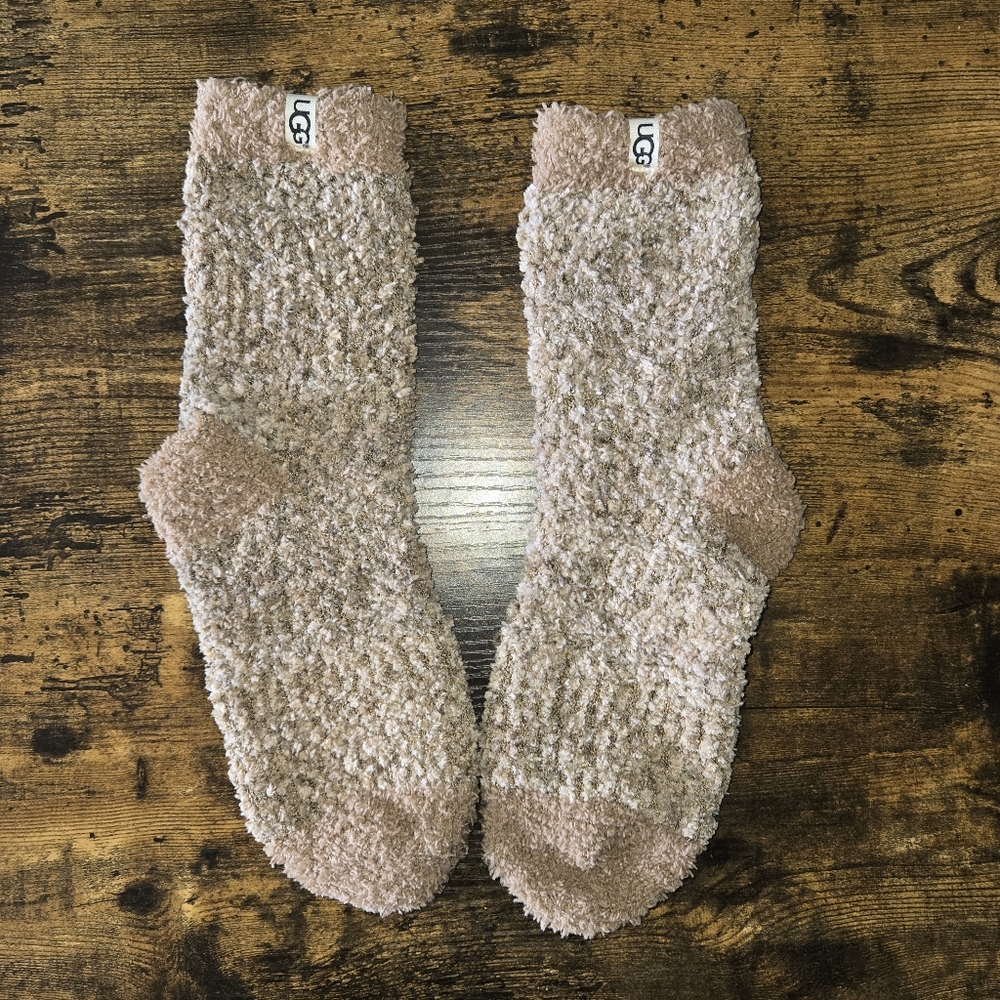New UGG Tan Fuzzy Socks